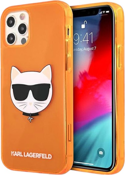 Etui Karl Lagerfeld Glitter Choupette Fluo do Apple iPhone 12 Pro Max Orange (3666339003128)
