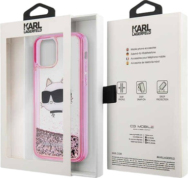 Панель Karl Lagerfeld Glitter Choupette Head do Apple iPhone 12/ 12 Pro Pink (3666339119065)