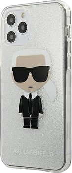 Etui Karl Lagerfeld Glitter Ikonik Karl do Apple iPhone 12 mini Silver (3700740483107)