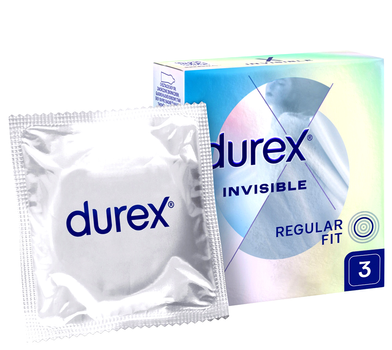 Prezerwatywy Durex Invisible dla większej bliskości cienkie 3 szt (5052197045246)