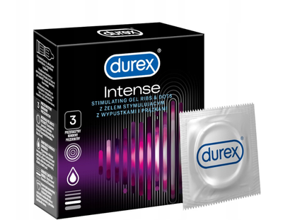 Презервативи Durex Intense зі смужками та стимулюючим гелем 3 шт (5900627068351)