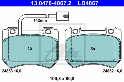 Тормозные колодки ATE ATE LD4867