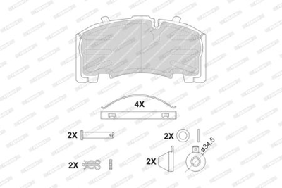 КМП гальмівних колодок Ferodo FCV4584B