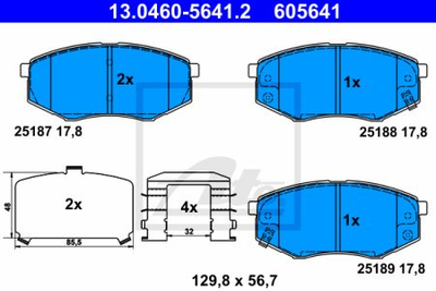 Накладки гальмівні ATE ATE 605641