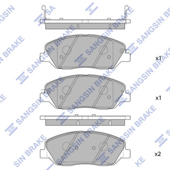 кт. Гальмівні колодки дискові Sangsin SP1246