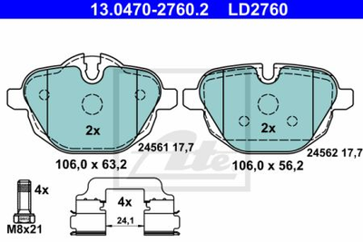 Гальмівні колодки ATE ATE LD2760