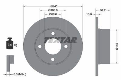 Гальмівний диск Textar 92026100