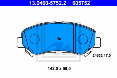 Накладка гальмівна ATE ATE 605752