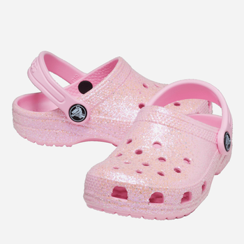 Дитячі крокси для дівчинки Crocs Classic Glitter Clog TCR206992 25-26 Рожеві (196265255436)