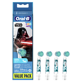 Змінні насадки для електричної зубної щітки Oral-B Recambio Cepillo Зоряні війни 4 шт (4210201388197)
