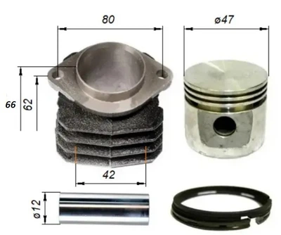 Цилиндр в сборе компрессора Forte VFL-50 (D47. H=66 мм)