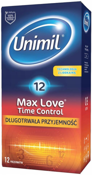Prezerwatywy Unimil Max Love Time Control nawilżane lateksowe 12 szt (8413554144069)