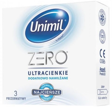 Prezerwatywy Unimil Zero lateksowe 3 szt (5011831093586)