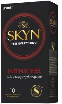 Prezerwatywy Unimil Skyn Intense Feel nielateksowe z wypustkami 10 szt (5011831089190)