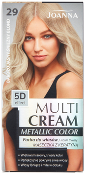 Farba do włosów Joanna Multi Cream Metallic Color 29 Bardzo Jasny Śnieżny Blond 100 ml (5901018019037)
