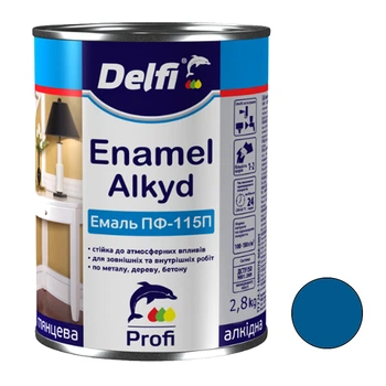 Эмаль ПФ 115 ярко-голубая Delfi 2,8 кг