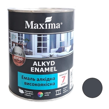 Эмаль алкидная темно-серая Maxima 0,7 кг