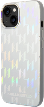 Etui Karl Lagerfeld Monogram Iridescent do Apple iPhone 14 Silver (3666339093075)