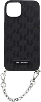 Панель Karl Lagerfeld Saffiano Monogram Chain для Apple iPhone 14 Black (3666339122867)