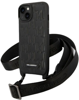 Панель Karl Lagerfeld Monogram Plaque Logo Strap для Apple iPhone 14 Black (3666339093235)