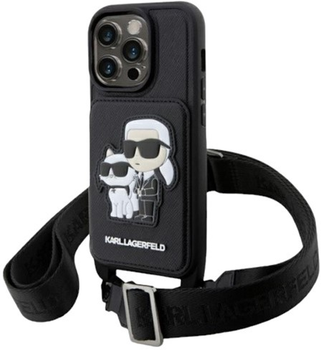 Панель Karl Lagerfeld Crossbody Saffiano Karl&Choupette для Apple iPhone 14 Pro Max Black (3666339123291)