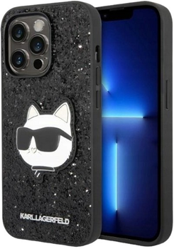 Etui Karl Lagerfeld Glitter Choupette Patch do Apple iPhone 14 Pro Max Black (3666339099428)