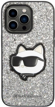 Панель Karl Lagerfeld Glitter Choupette Patch для Apple iPhone 14 Pro Max Silver (3666339099466)