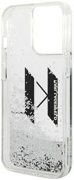 Etui Karl Lagerfeld Liquid Glitter Big KL do Apple iPhone 14 Pro Max Silver (3666339085711)