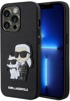 Панель Karl Lagerfeld Saffiano Karl&Choupette для Apple iPhone 14 Pro Max Black (3666339122737)