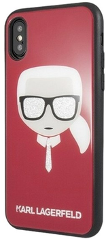Панель Karl Lagerfeld Iconic Glitter Karl Head для Apple iPhone X/Xs Red (3700740444818)