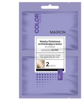 Maska do włosów Marion Color Esperto fioletowa ochładzająca kolor do włosów farbowanych na blond 2x20 ml (5902853065227)