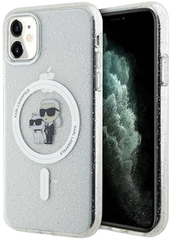 Etui Karl Lagerfeld Karl&Choupette Glitter MagSafe do Apple iPhone Xr/11r Transparent (3666339162672)
