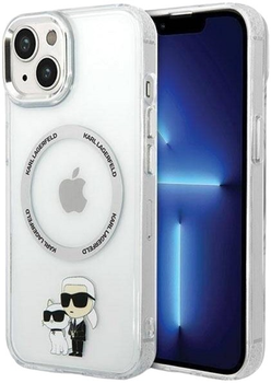 Etui Karl Lagerfeld Iconic Karl&Choupette Magsafe do Apple iPhone 13 Transparent (3666339126339)