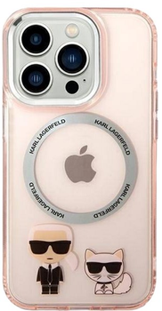 Etui Karl Lagerfeld Karl&Choupette Aluminium Magsafe do Apple iPhone 14 Pro Pink (3666339087340)