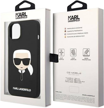 Панель Karl Lagerfeld Silicone Karl Head Magsafe для Apple iPhone 14 Plus Black (3666339078003)
