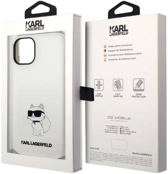 Etui Karl Lagerfeld Silicone Choupette MagSafe do Apple iPhone 14 Plus White (3666339087777)