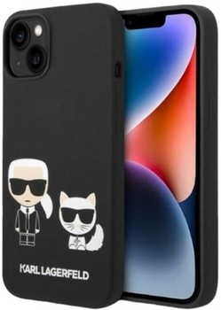 Etui Karl Lagerfeld Silicone Karl&Choupette Magsafe do Apple iPhone 14 Plus Black (3666339087531)