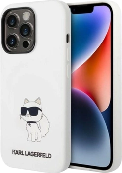 Etui Karl Lagerfeld Silicone Choupette MagSafe do Apple iPhone 14 Pro Max White (3666339087791)