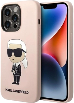 Etui Karl Lagerfeld Silicone Ikonik Magsafe do Apple iPhone 14 Pro Max Pink (3666339087678)