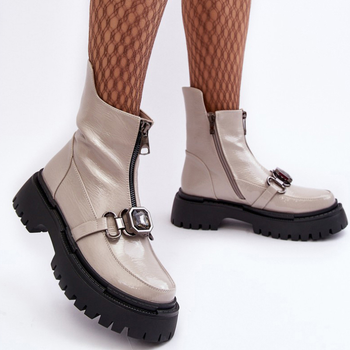 Жіночі зимові черевики високі S.Barski D&A MR870-94 38 Світло-сірі (5905677949674)