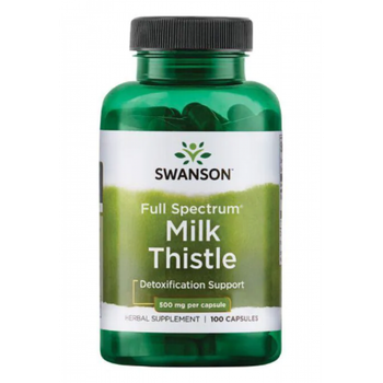 Milk Thistle 500mg - 100caps розторопша 500 мг для підтримки печінки, детоксу, жовчовиділення та захисту клітин