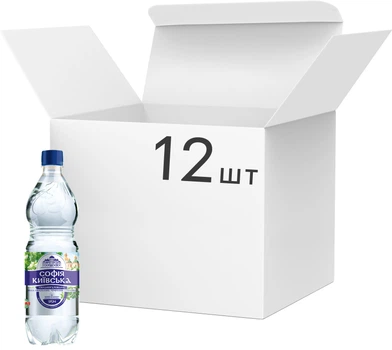 Упаковка минеральной природной столовой газированной воды Софія Київська 1 л х 12 бутылок (4820199590382)