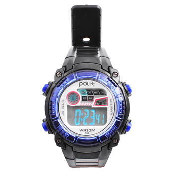 Часы наручные детские Polit 633 water resist 23мм black/blue