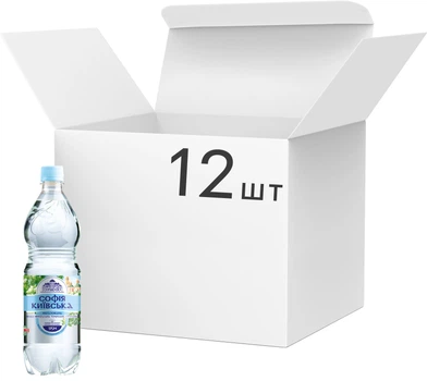 Упаковка минеральной природной столовой негазированной воды Софія Київська 1 л х 12 бутылок (4820199590481)