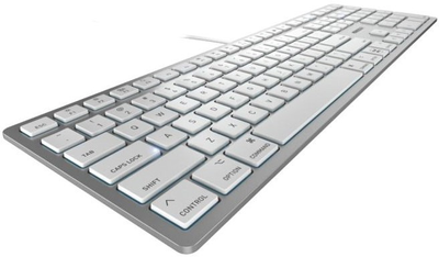 Klawiatura przewodowa Cherry KC 6000 Slim for Mac USB DEU Silver (JK-1600DE-1)