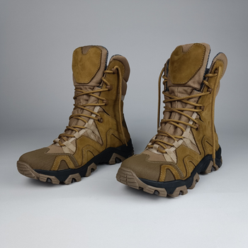 Зимние кожаные берцы Oksy Tactical на мембране GORE-TEX ботинки Coyote размер 43