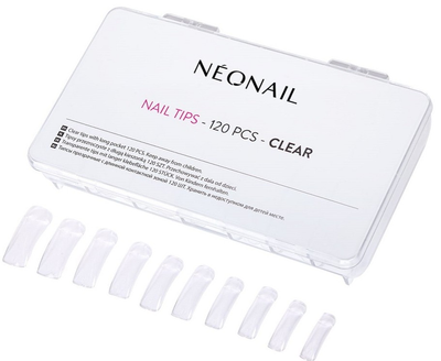 Тіпси NeoNail Nail Tips прозорі з довгим футляром 120 шт (5903274085443)
