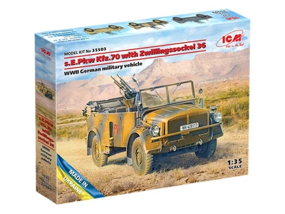 Збірна модель Автомобіль s.E.Pkw Kfz.70 з Zwillingssockel 36 ICM (35503)