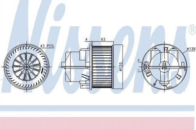 Вентилятор печі Nissens 87223 Volvo S80, XC70, S60, V60, XC60, V70; Land Rover Range Rover, Freelander 31267505, 30767008, 312915168