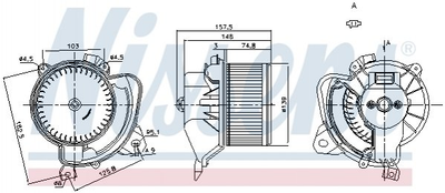 Вентилятор печки NISSENS 87243 Opel CORSA; Fiat Punto, Grande Punto 1845114, 1845144, 1845152